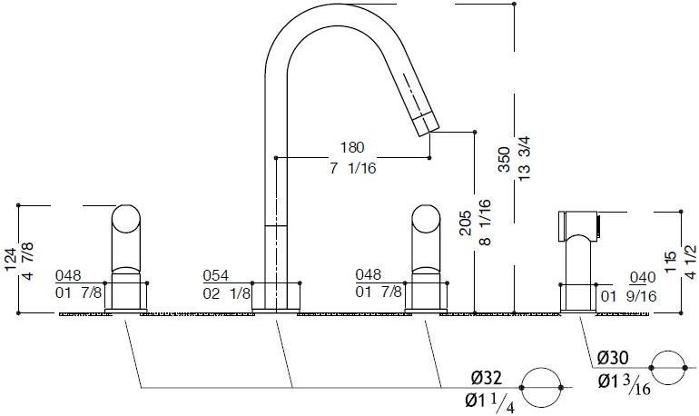 MGS Смеситель для кухни из нержавеющей стали, устанавливаемый на столешнице, с вытяжным душем T45 sun-id-1366341 - Вид №2
