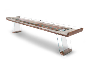 Стол для Шаффлборда из массива дерева и стекла