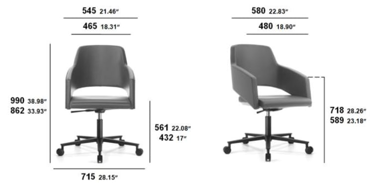 5 спиц мягкий операционный офисный стул с колесами SITIA Major ARCH-00142146 - Вид №2