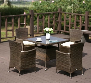 Мебель садовая коричневая, искусственный ротанг на 4 персоны AFM-S AFINA  130580 Коричневый