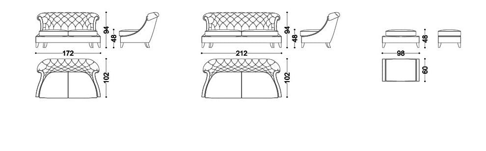Тканевый диван OPERA CONTEMPORARY Magda ARCH-00045015 - Вид №2