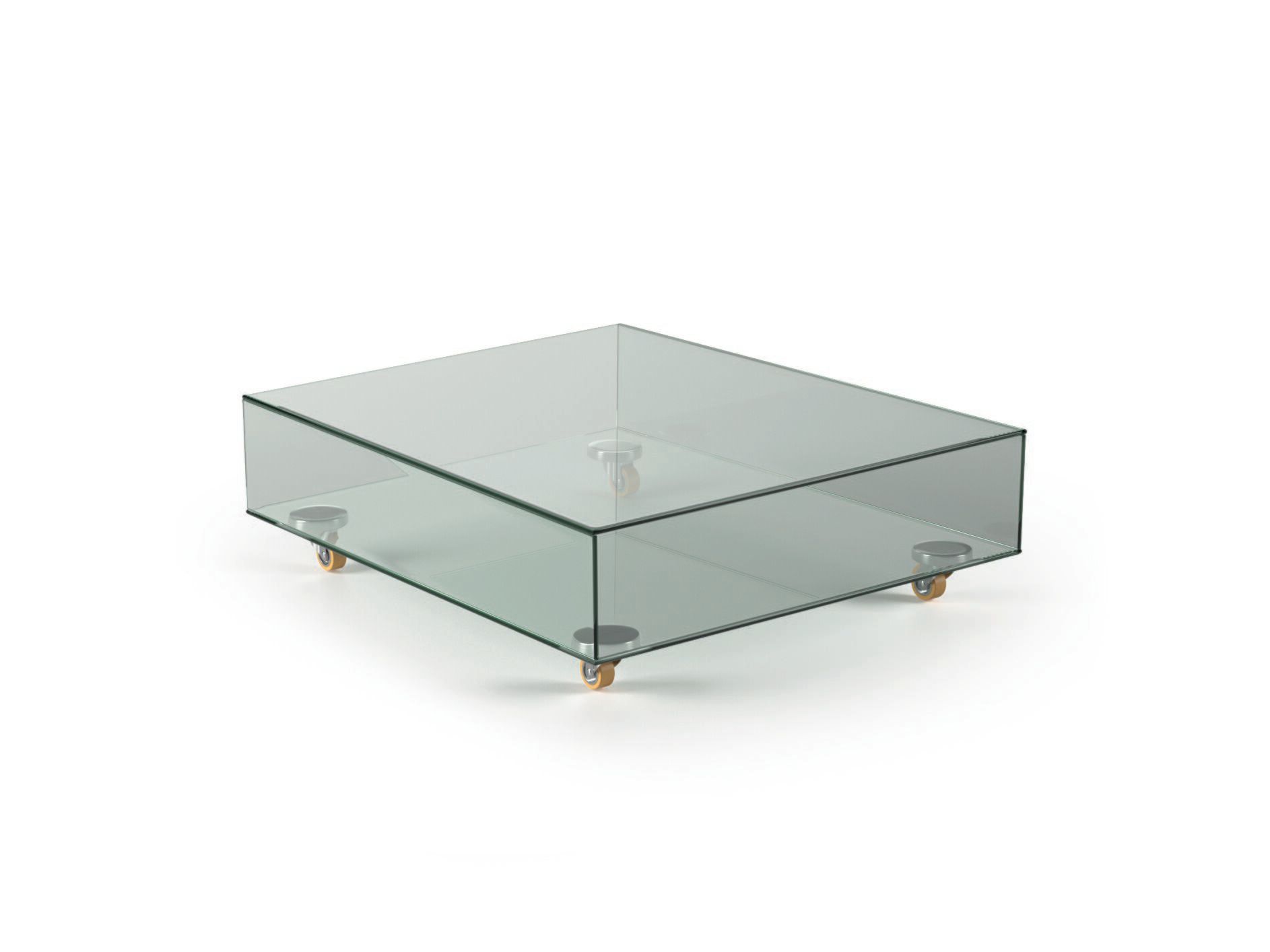 Стеклянный низкий квадратный журнальный столик с колесами Natuzzi Italia PATIO ARCH-00110550 - Вид №2