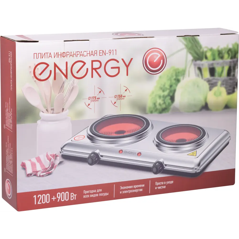 Электрическая настольная плита Energy EN-911 45.9 см 2 конфорки цвет серый 89342864 STLM-2208310 Santreyd  - Вид №5