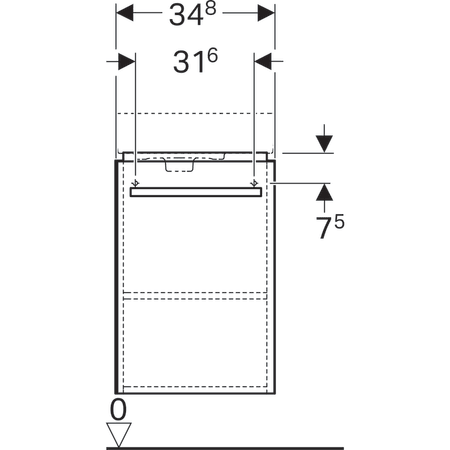 862040000 Шкафчик для раковины Geberit Renova Compact, с одной дверью, с укороченным вылетом Geberit  - Вид №11