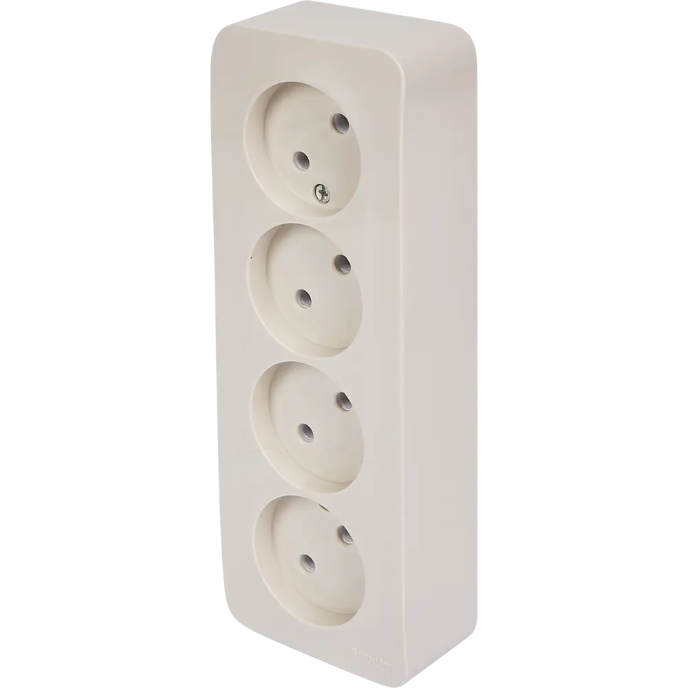 Розетка четверная накладная Schneider Electric Blanca без заземления цвет бежевый SYSTEME ELECTRIC STLM-2054128 - Вид №1
