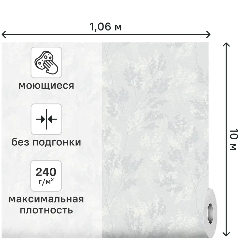 Обои флизелиновые Grandecolife Kantri 2 серо-голубые 1.06 м R207136 89457813 STLM-2060462 - Вид №1