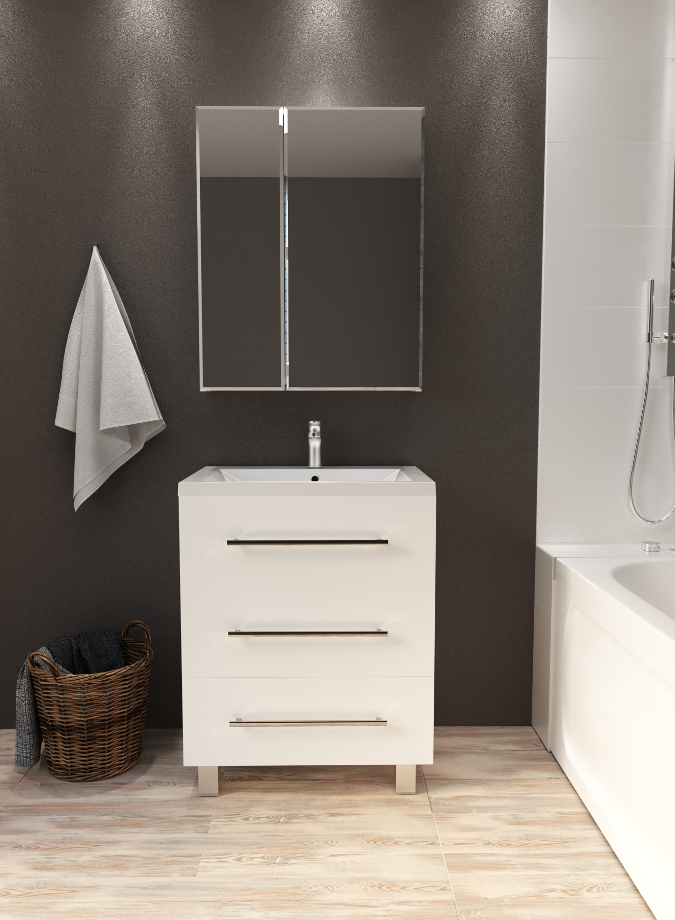 У51036 Тумба Соната 58Н 3я, Белый глянец 1 Marka Соната  - Вид №5