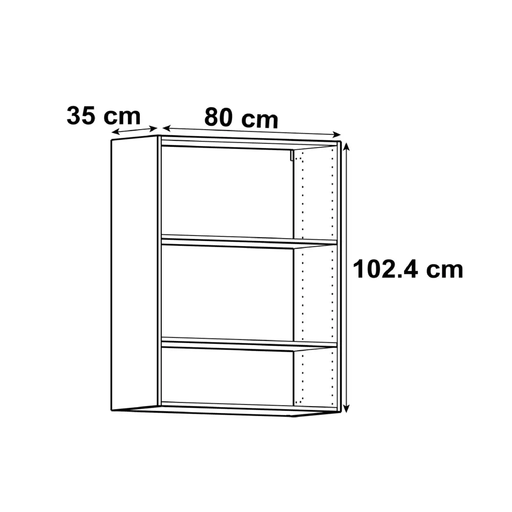 Каркас навесной Delinia ID 80x102.4x35 см, ЛДСП, цвет белый STLM-2203696 - Вид №1