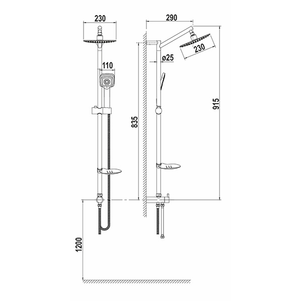 AGD 25.2278 C  Душевая колонна  ARGO kran agd252278c - Вид №1