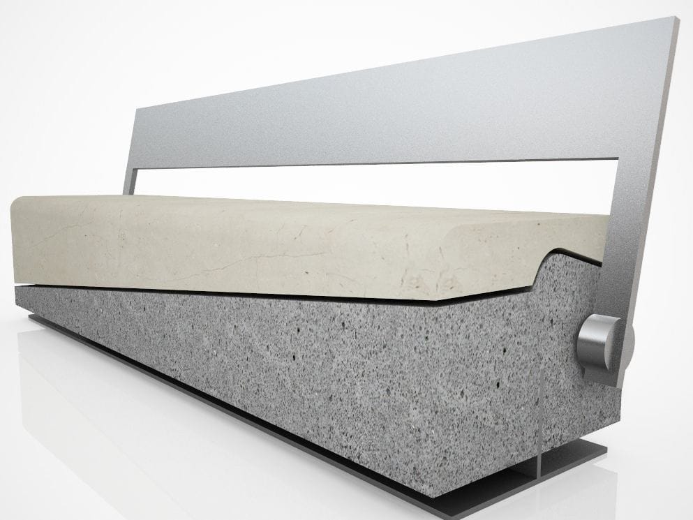 Реконструированная каменная скамья со спинкой Viscio Urban Design Actea ARCH-00112326