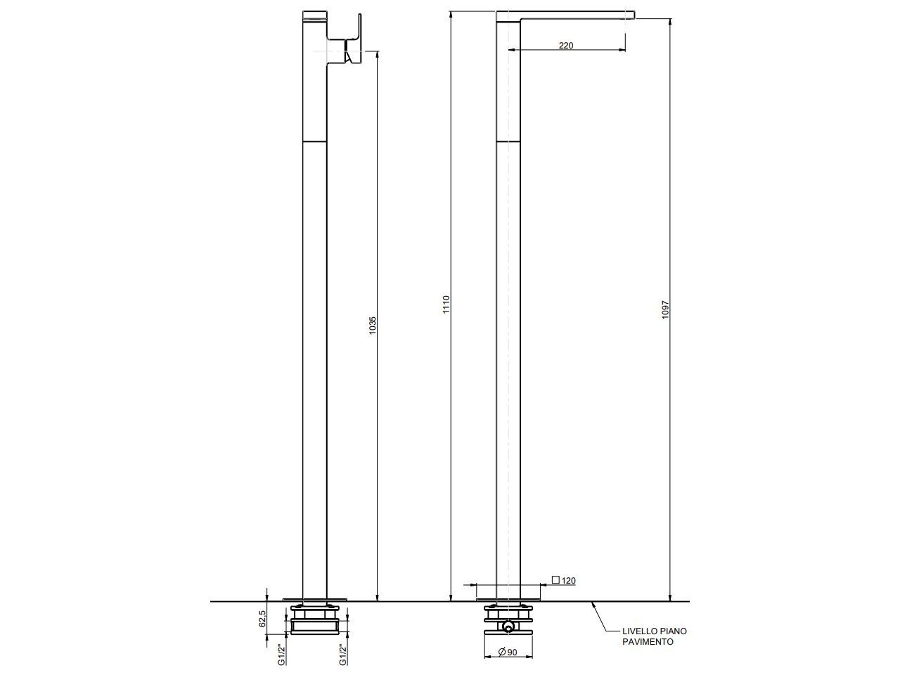 Однорычажный смеситель для раковины Rubinetterie Frattini Vita Due ARCH-00148203 - Вид №9