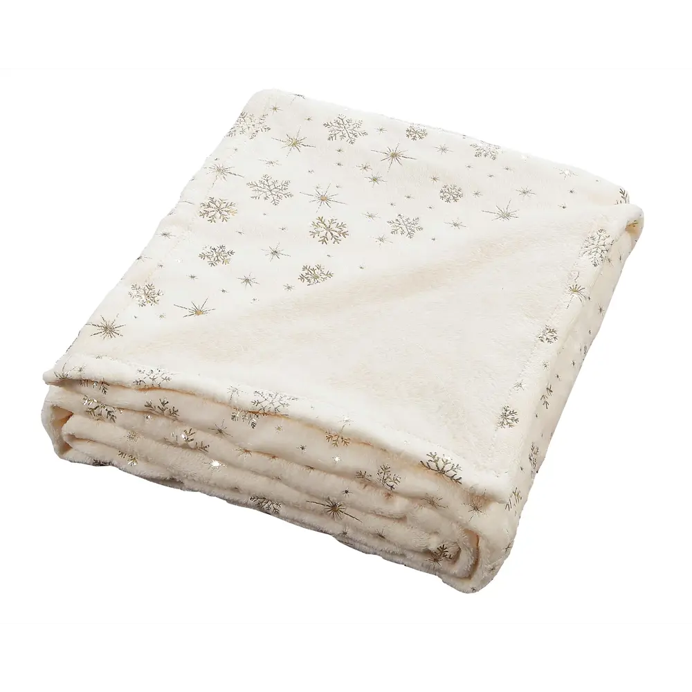Плед Snow 150x200 см велсофт цвет экрю 84547857 STLM-2109771 Santreyd Новый Год