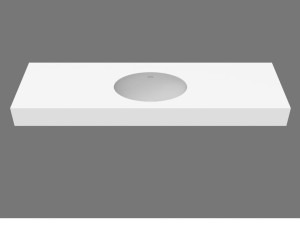 Круглый одиночный подвесной умывальник в твердой поверхности