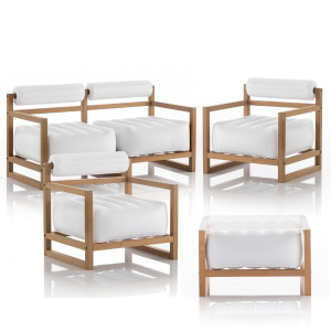 MOJOW Yoko садовая мебель и журнальный столик Белый SYK2FYK1CYK1TBYKCB02BO