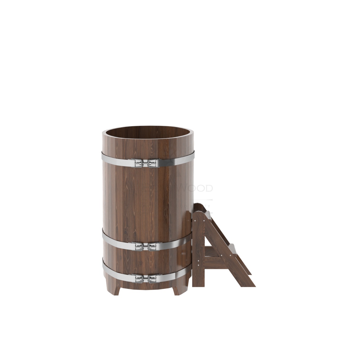 1266 Купель овальная из дуба 0,69х1,31х1,1 морёная Alyarus  - Вид №2