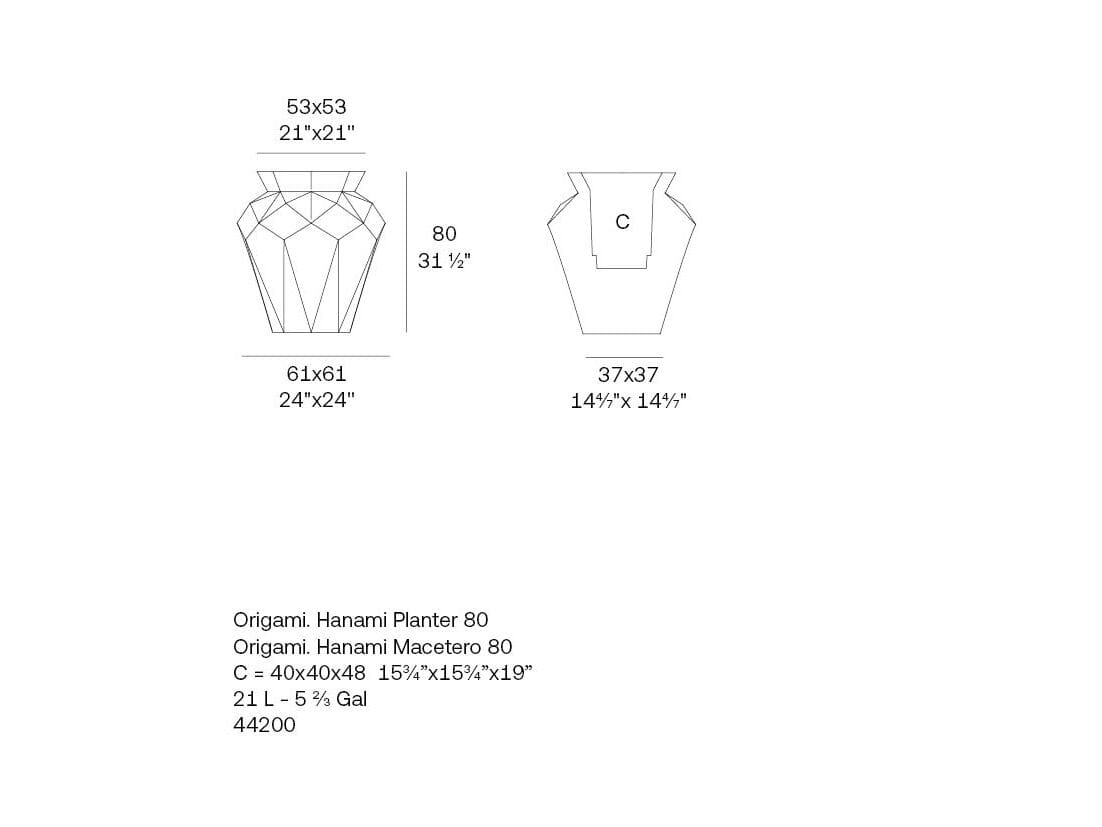 Садовый горшок Vondom оригами ARCH-00092421 - Вид №4