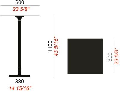 COLOS Высокий квадратный стол из окрашенного металла и столешница из hpl Alfiere sun-id-1441385 - Вид №2
