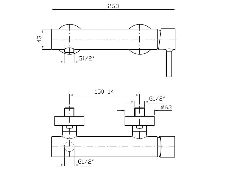 Однорычажный открытый смеситель для душа Zucchetti Pan S ARCH-00012510 - Вид №7