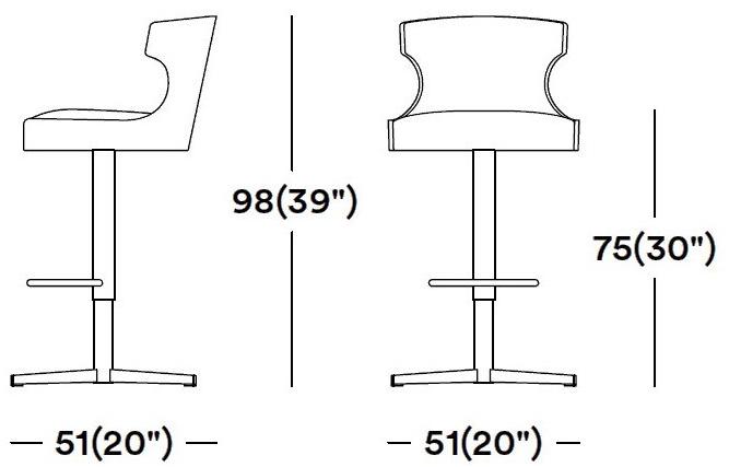 Tirolo Табурет из массива дерева со встроенной подушкой со спинкой Xie 052 sg - Вид №2