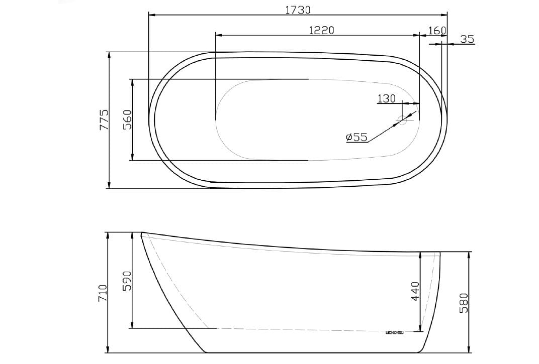 Акриловая ванна для ванной комнаты Gaia Mobili Complements ARCH-00009446 - Вид №2