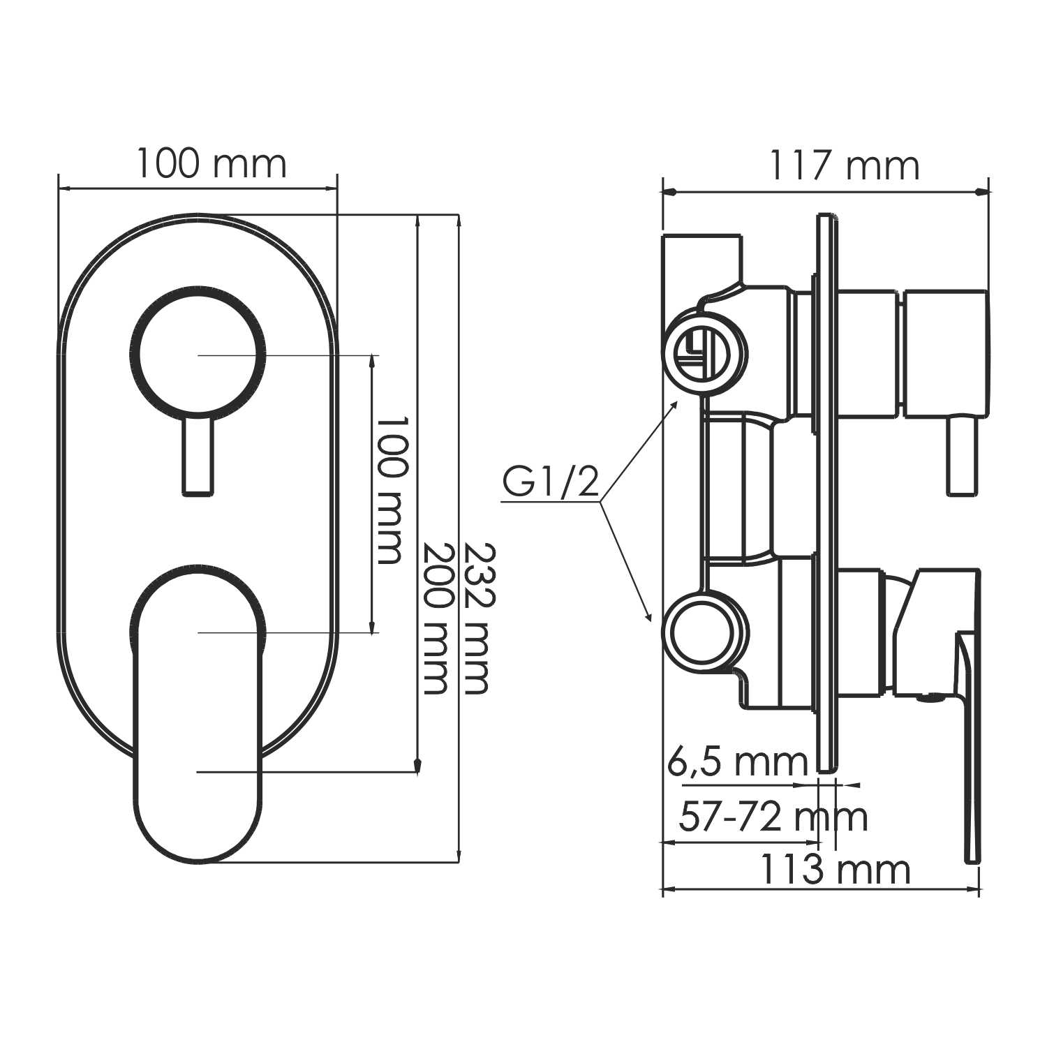 7471 Elbe Смеситель для ванны и душа WasserKRAFT Elbe 7400  - Вид №1