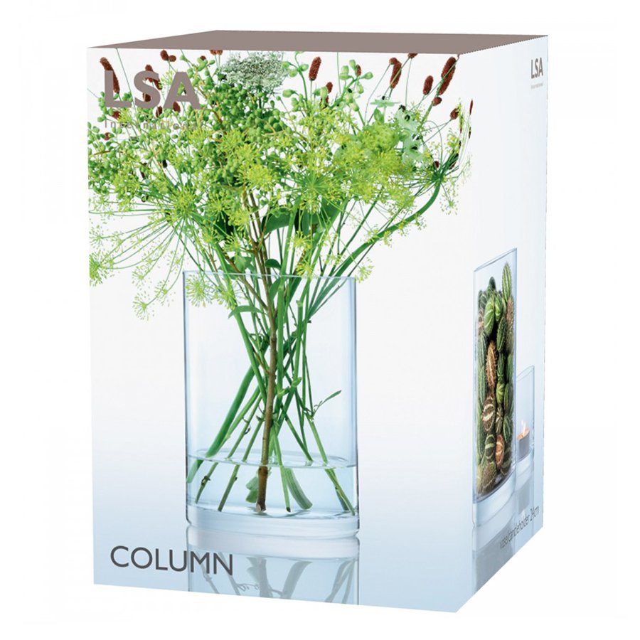 Ваза цилиндрическая прозрачная 24 см Сolumn LSA INTERNATIONAL - 253360 Прозрачный  - Вид №2