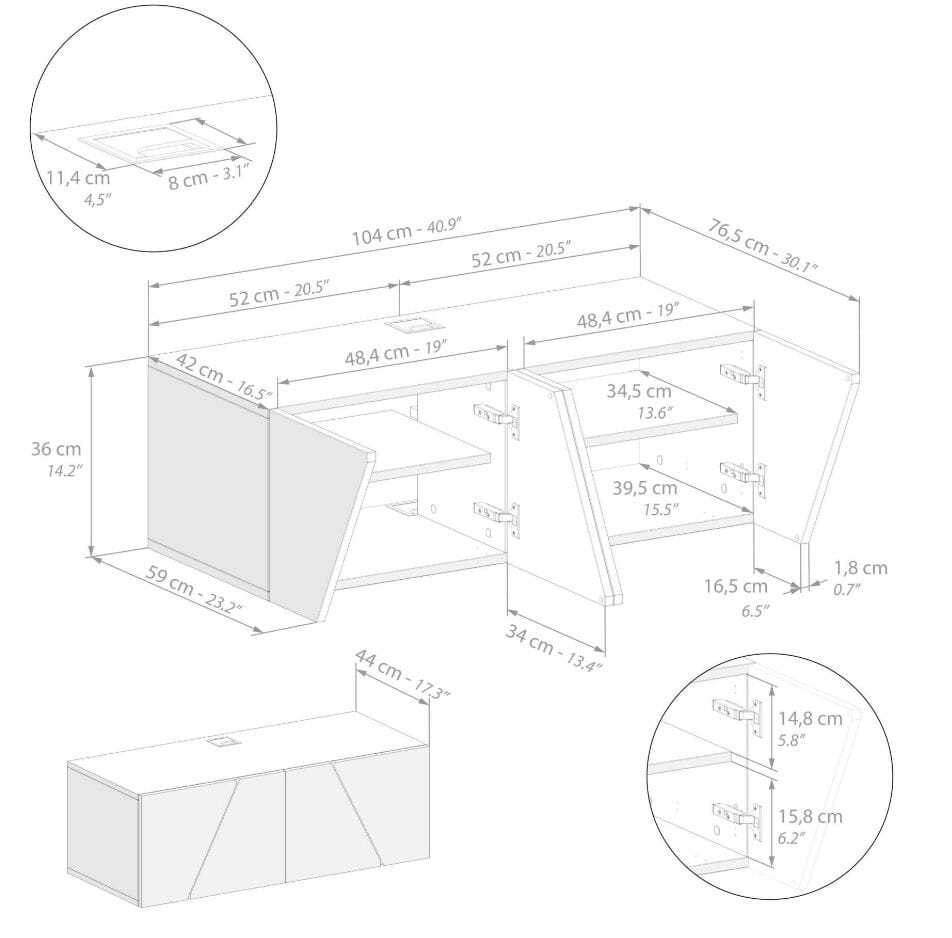 Модульная стена установила оборудованную стену в меламинированном Mobili Fiver EMMA ARCH-00091039 - Вид №57