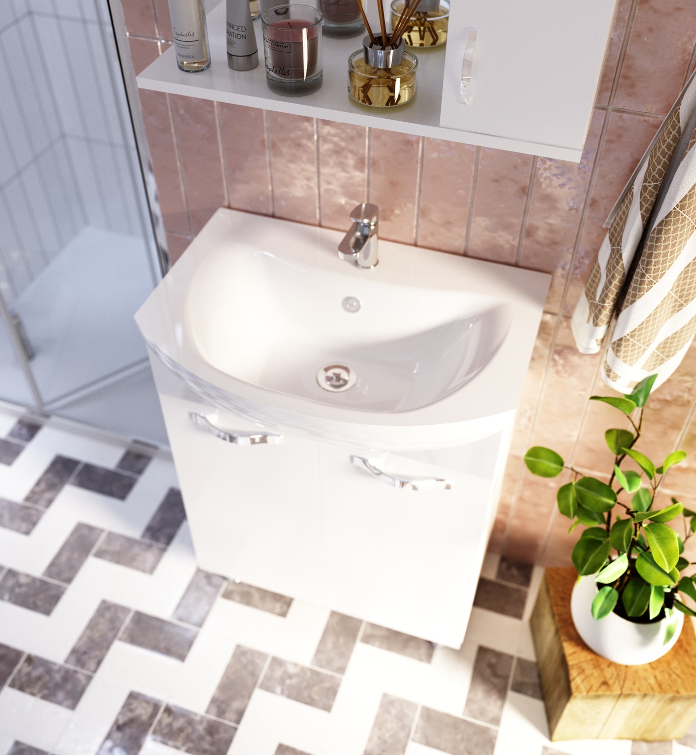 У50109 Тумба без раковины Вита 65Н 2д, МДФ 1 Marka Вита - Вид №1