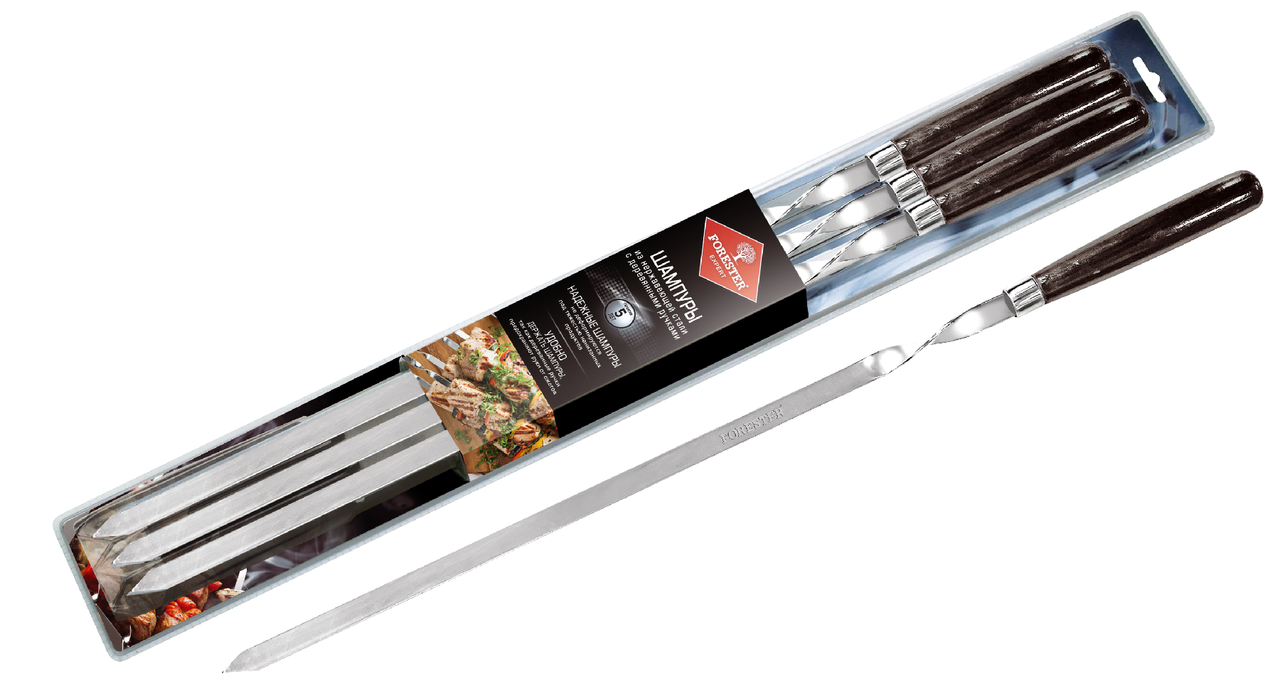 87672998 Набор шампуров Forester сталь STLM-0074793 Santreyd 