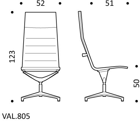 ICF Кресло руководителя поворотное на 4 спицы с высокой спинкой Valea sun-id-1441472 - Вид №4