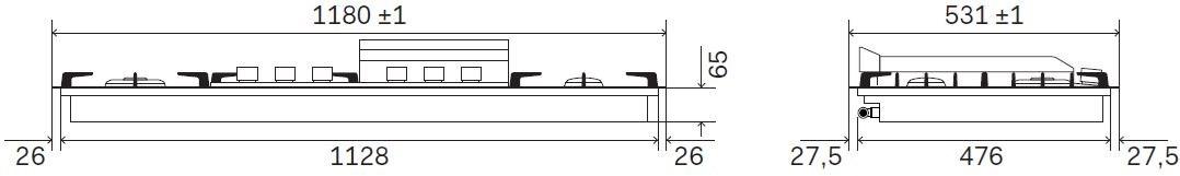 Ilve Газовая плита из нержавеющей стали Professional plus Hpt125fd Santreyd  - Вид №3