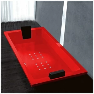Ванна Gruppo treesse Quadra 181 V071C-SX-K красная с аэромассажем прямоугольная встроенная левая