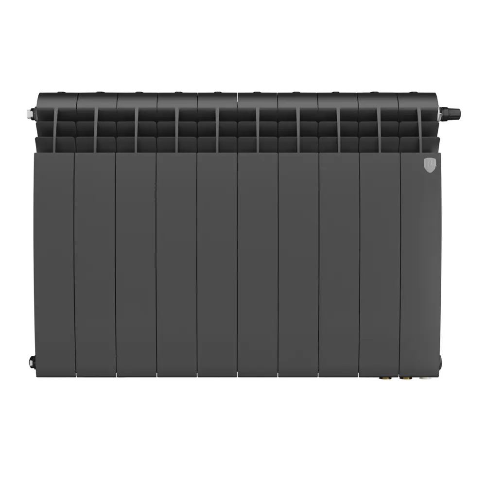 Радиатор секционный Royal Thermo Biliner 500/87 10 секций нижнее подключение биметалл черный 89391437 STLM-2133762 Отсутствует - Вид №1