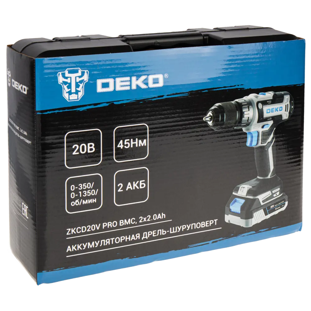 Аккумуляторная дрель-шуруповерт DEKO ZKCD20V с двумя батареями в кейсе 89372020 STLM-1468278 - Вид №7