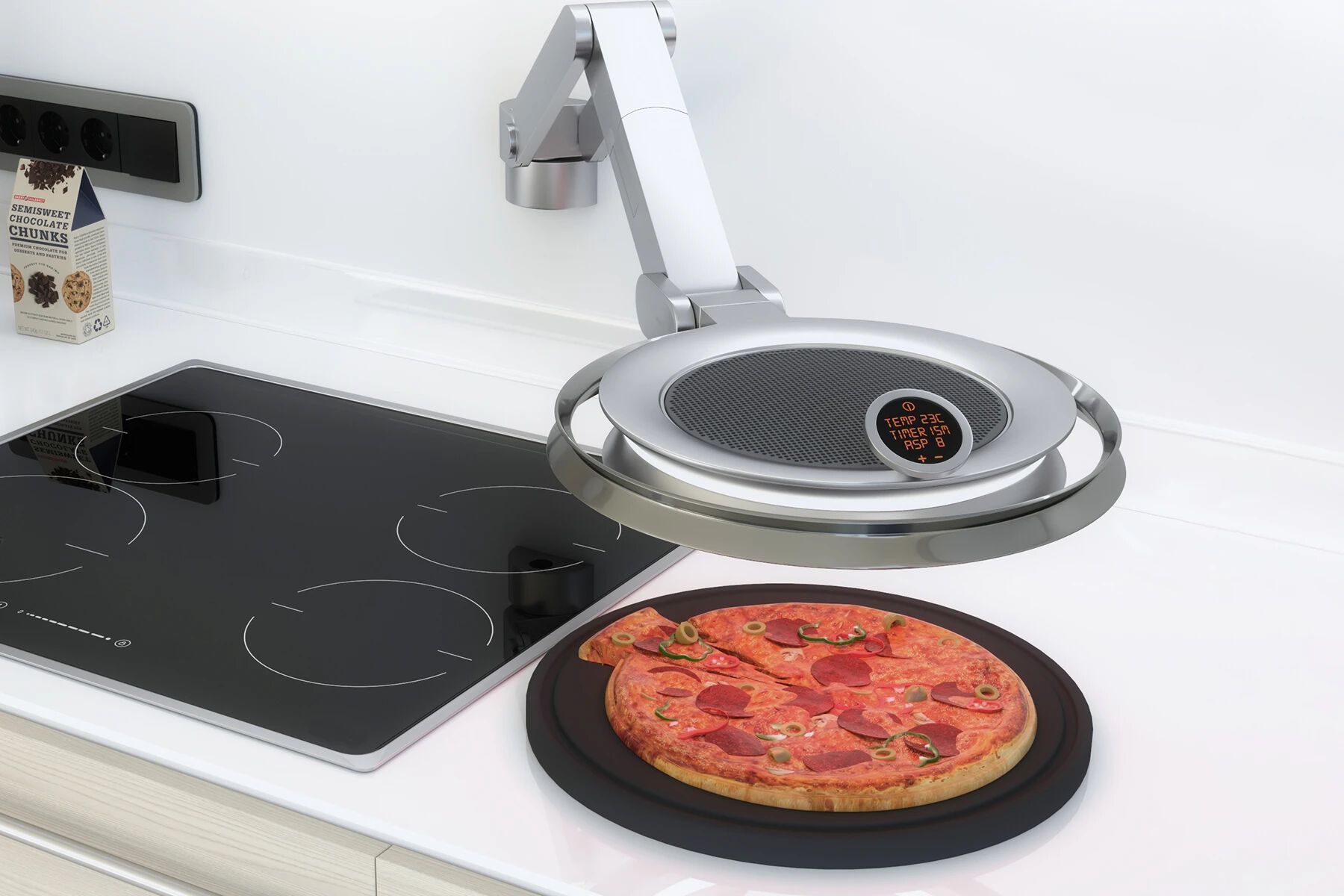 Настенный вытяжной шкаф с регулируемым кронштейном и лампой для подогрева пищи Concepticon S-POT ARCH-00056535 - Вид №3