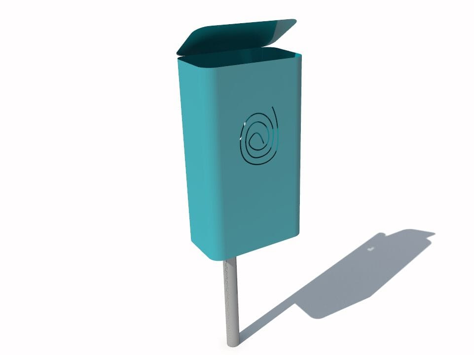 Металлическая стойка для мусора с крышкой для наружного использования CITYSì IMPRONTA ARCH-00140466 - Вид №4