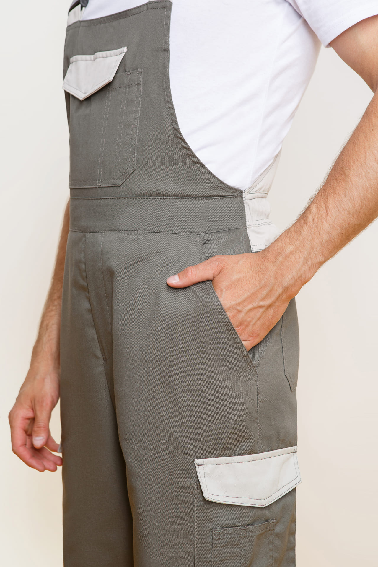 4991518 Костюм  NEW 2 серый хаки с серым песком STATUS  Летняя спецодежда  размер 56-58/170-176  - Вид №13