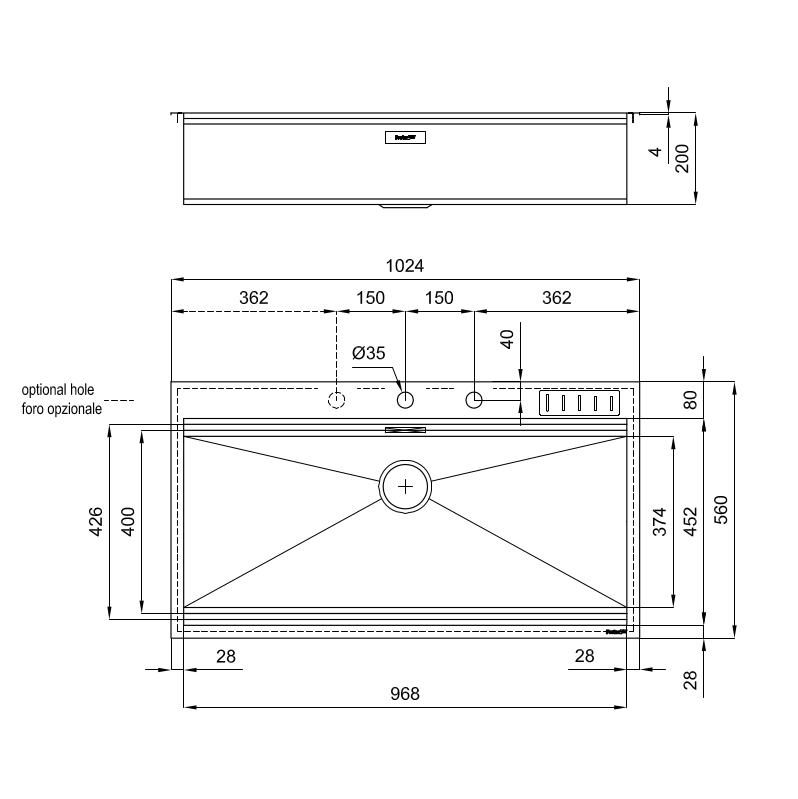1018055 Раковина Foster Milano 1018 055 Fosterspa  - Вид №1