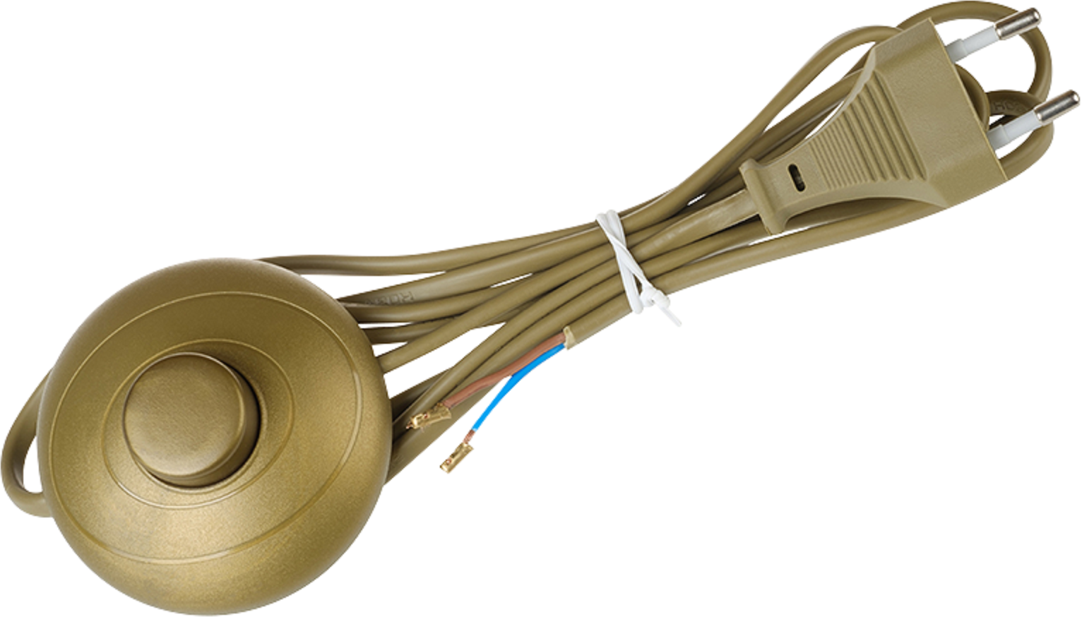 Выключатель ножной DUWI с проводом 2 м для светильников, золото 87658048