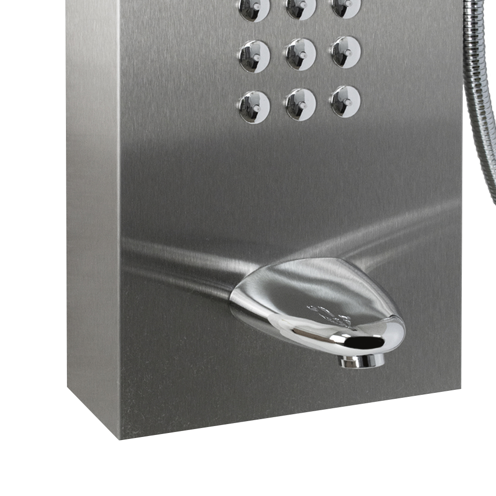 GFmark - Душевая панель - "тропический душ" с двумя лейками, корпус МАТОВАЯ нержавеющая сталь, марки 304, код: 5501  - Вид №3