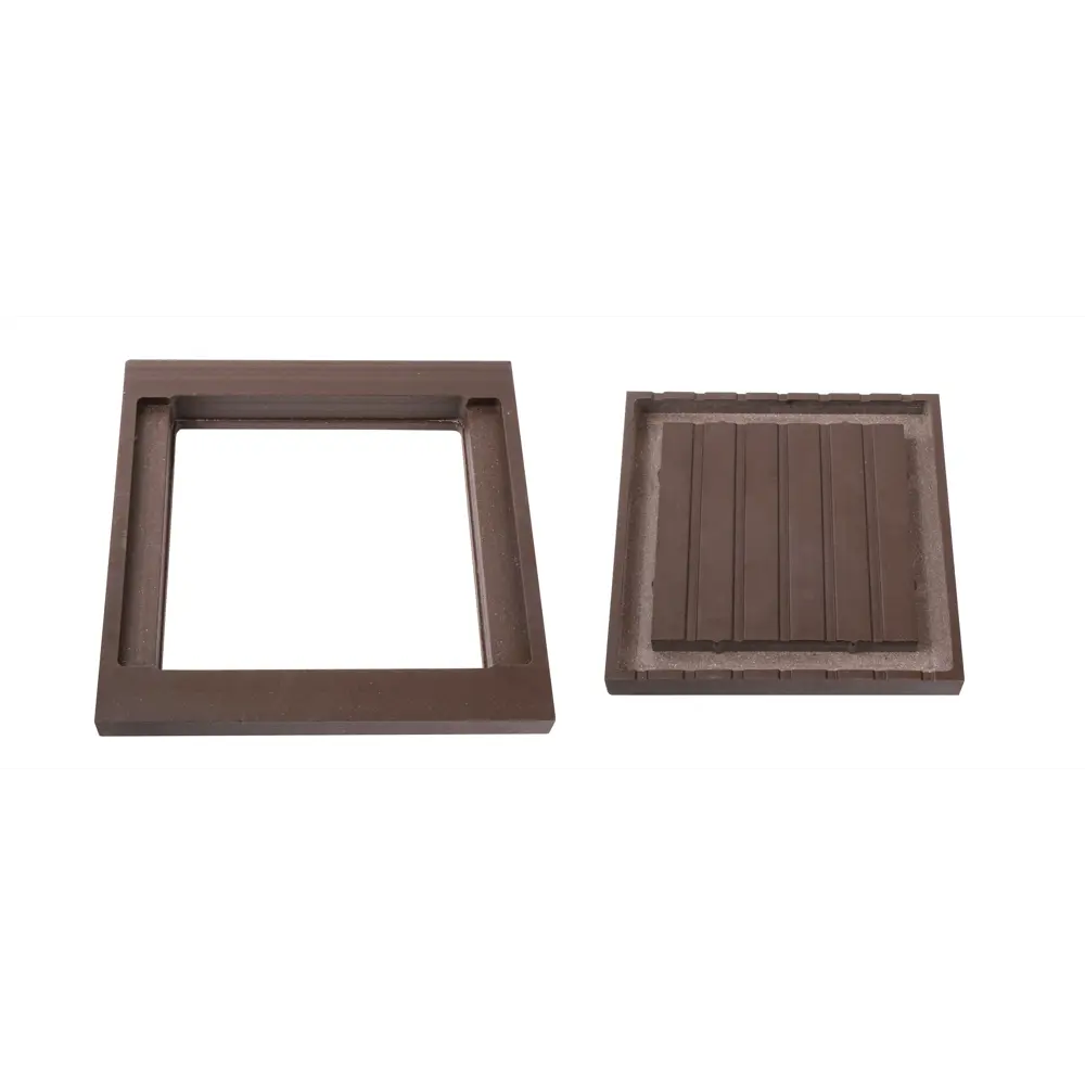 T-DECKS Комплект крышка и юбка для столба 125×125 мм из ДПК в цвете венге 88779132 STLM-1015015 - Вид №1