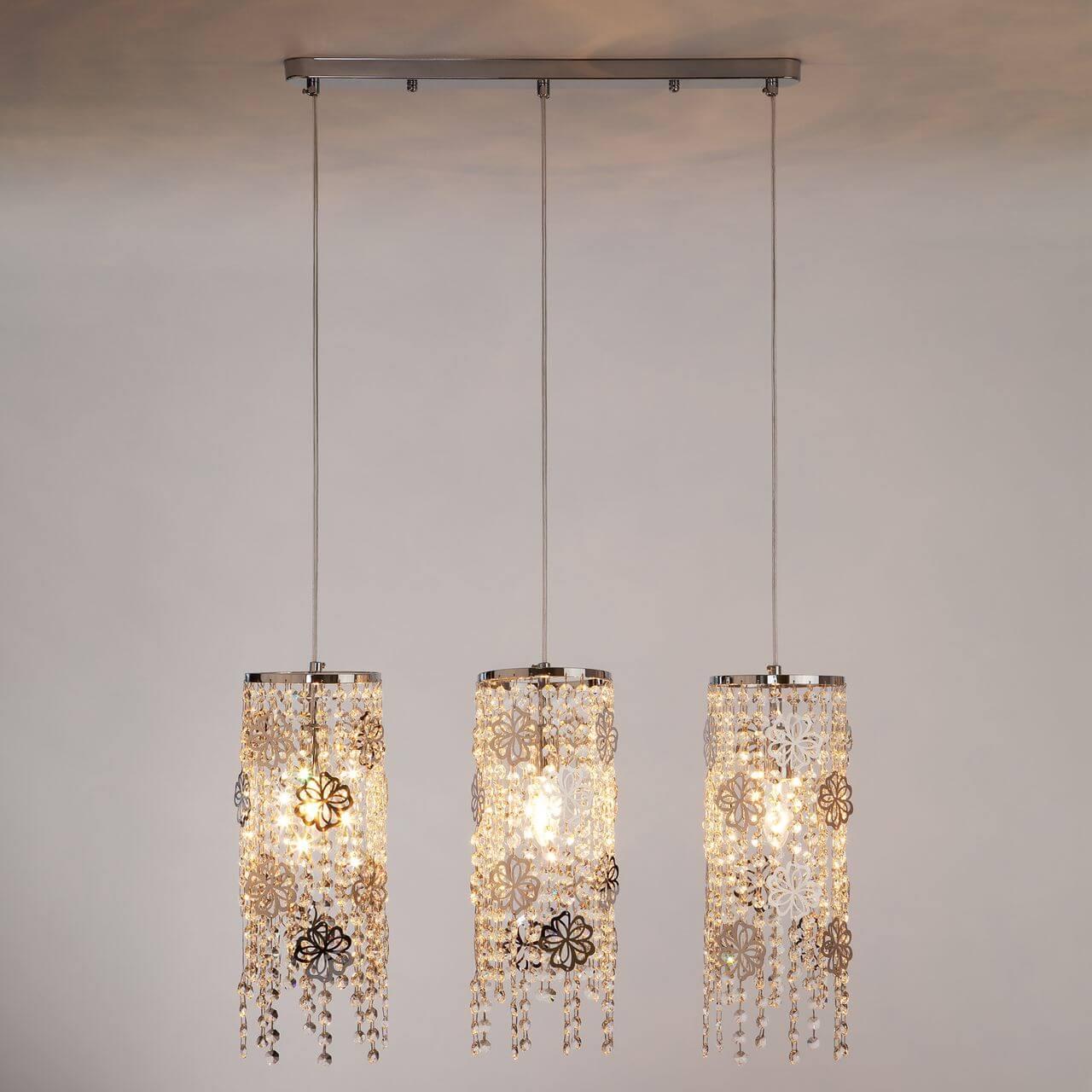 Подвесной светильник Eurosvet Flower 10083/3 хром/прозрачный хрусталь Strotskis EUROSVET FLOWER 198622 Хром - Вид №3