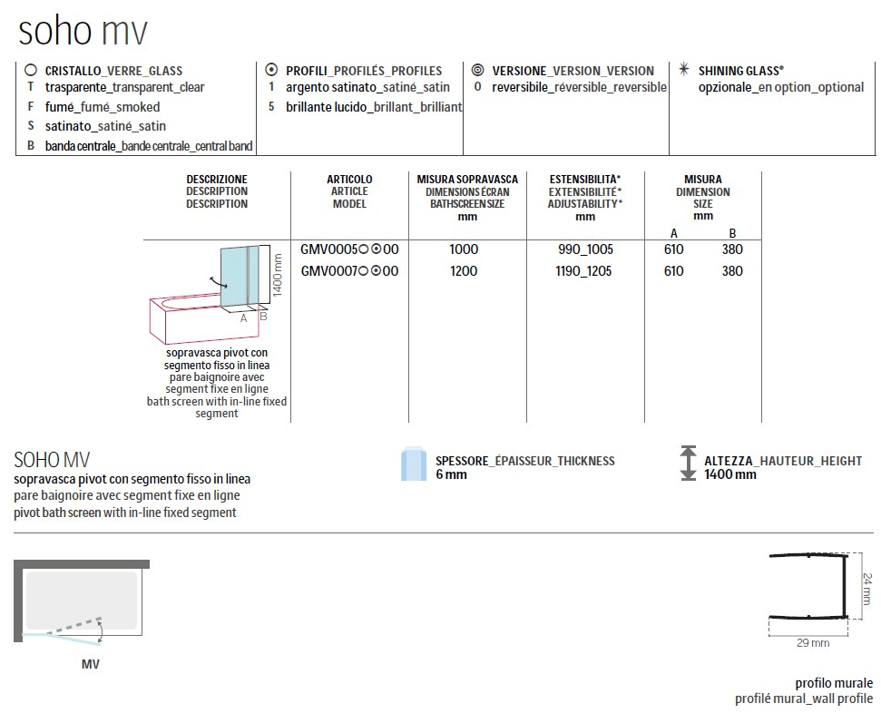 Glass1989 Стеклянная перегородка для ванны Showering sun-id-1443482 - Вид №1