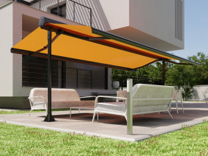 Беседка с наклонной крышей