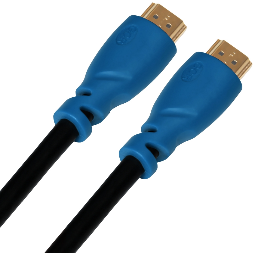 GCR-HM330-0.3m кабель 0.3m hdmi версия 1.4, черный, синие коннекторы, od7.3mm, 30/30 awg, позолоченные контакты, ethernet 10.2 гбит/с, 3d, 4k , экран Greenconnect Santreyd  - Вид №1