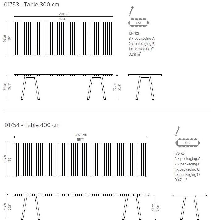 TRIBÙ Прямоугольный садовый стол из тика Vis à vis 01753/01754 - Вид №4
