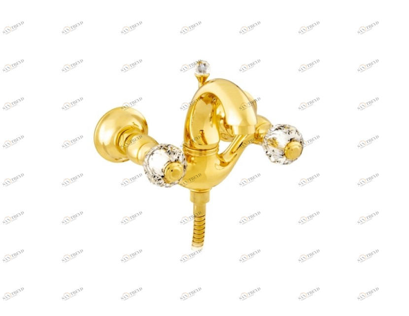 036118.000.62 Душевой набор для ванны с кристаллами сваровски Сатин никель Mestre Atlantica