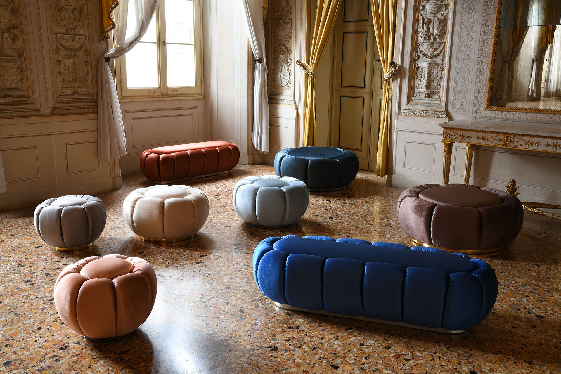 Круглый пуф из ткани Domingo Salotti Arke ARCH-00138293 - Вид №13