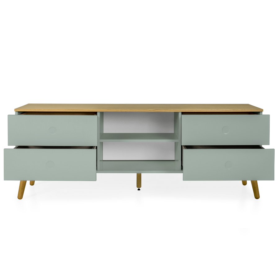 Тумба под ТВ Tenzo Dot, 60х162х43 см, дуб, зеленая 1664676 - Вид №4