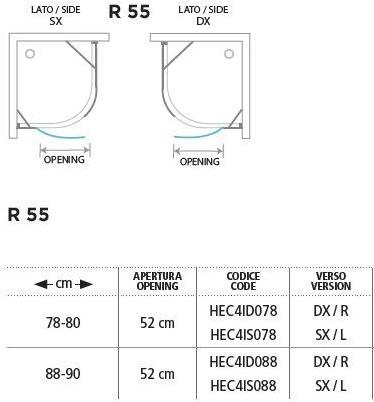 Gruppo Geromin Изогнутая угловая душевая кабина с одной распашной дверцей Flow sun-id-1389300 - Вид №1